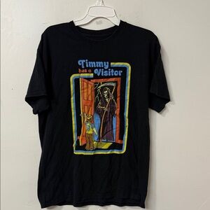 Black Graphic Tee with Colorful Print